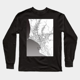 Lima Peru City Map Long Sleeve T-Shirt